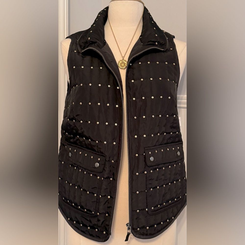 New With Tags! Timeless & Chic Sharon Young Black & Gold-Detailed Vest!